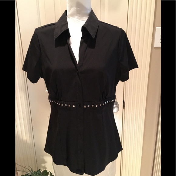 Fred David Tops - Black shirt sleeved blouse Fred David Tops - Black shirt sleeved blouse